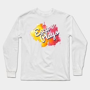 Orange/Pink Watercolor Long Sleeve T-Shirt